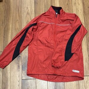 Red Insport Workout Jacket with Black Accents